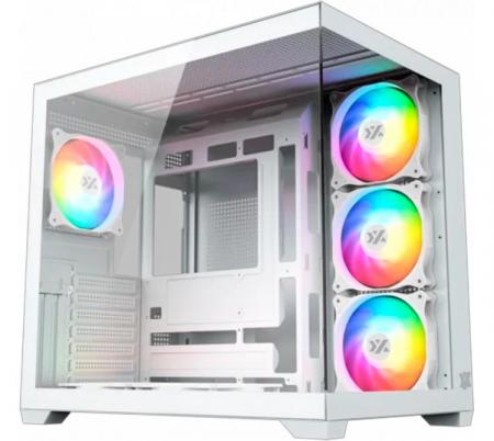 Gabinete XYZ TESSERACT X 50 White 6x120mm ARGB Fans Dual Chamber