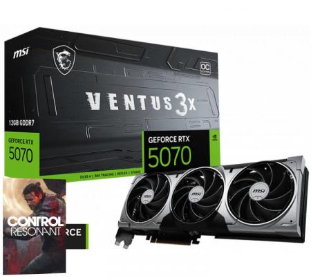 Placa de Video MSI GeForce RTX 5070 12GB GDDR7 VENTUS 3X OC