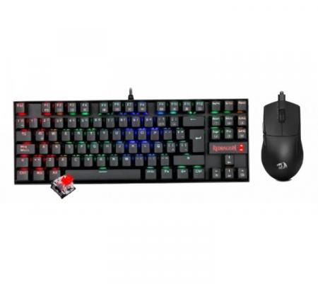 Combo Redragon S145 Teclado Mecanico Kumara K552 RGB Outemu RED + Mouse Redragon M724 Black