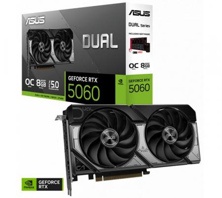 Placa de Video ASUS DUAL GeForce RTX 5060 8GB GDDR7 OC