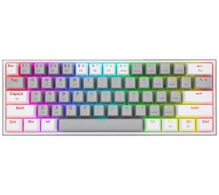 Teclado Mecanico Redragon K617 Fizz 60% White/Grey RGB