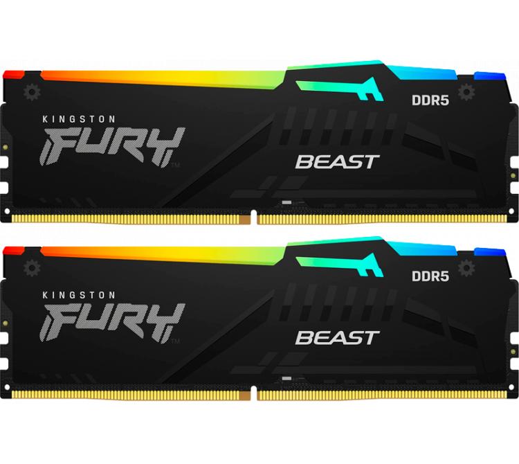 Memoria Kingston DDR5 32GB (2x16GB) 6000MHz Fury Black RGB CL36 AMD EXPO
