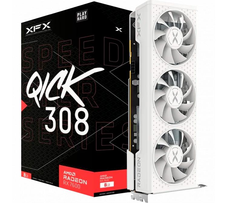 Placa de Video XFX Radeon RX 7600 8GB GDDR6 SPEEDSTER QICK 308 WHITE