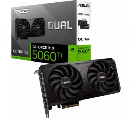 Placa de Video ASUS DUAL GeForce RTX 5060 TI 16GB GDDR7 OC EVO