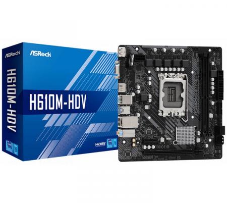 Mother Asrock H610M-HDV DDR4 S1700  BULK - OUTLET