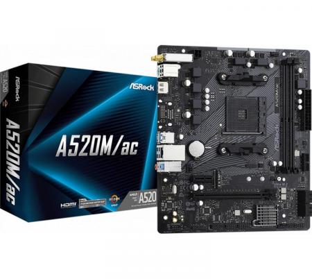 Mother Asrock A520M/ac AM4  BULK - OUTLET