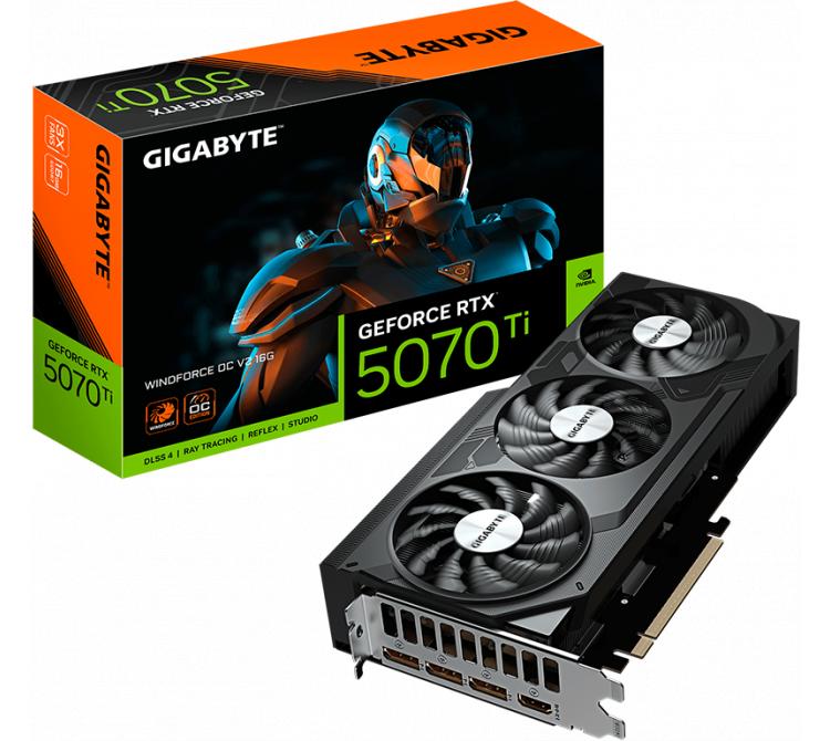 Placa de Video Gigabyte GeForce RTX 5070 Ti 16GB GDDR7 WINDFORCE OC V2