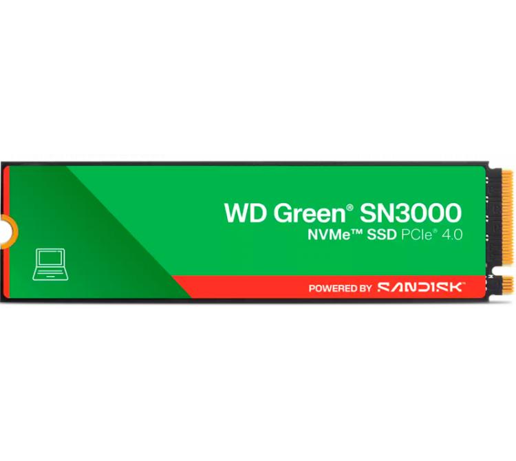 Disco Solido SSD M.2 WD 2TB Green SN3000 5000MB/s NVMe PCI-E Gen4 x4