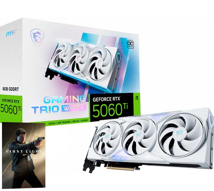 Placa de Video MSI GeForce RTX 5060 TI 8GB GAMING TRIO OC WHITE