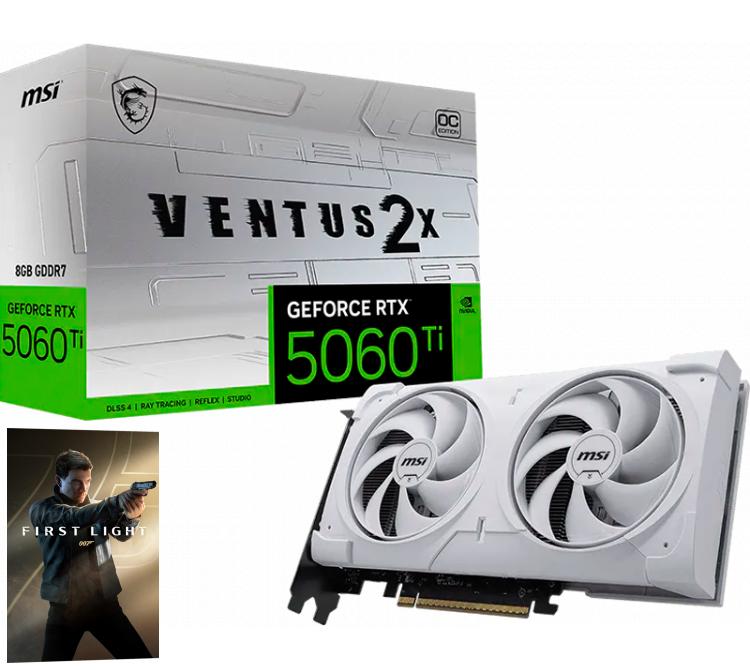 Placa de Video MSI GeForce RTX 5060 Ti 8GB VENTUS 2X OC WHITE PLUS