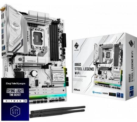 Mother Asrock B860 STEEL LEGEND WIFI LGA1851 DDR5  BULK - OUTLET