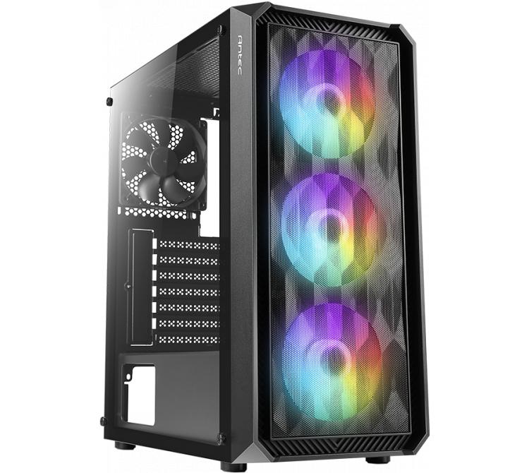 Gabinete Antec NX292 RGB MESH Black 3x120mm RGB Fans + 1x120mm Fan Vidrio Templado BULK - OUTLET