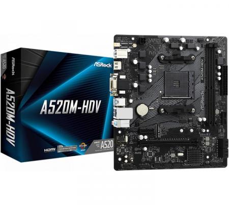 Mother Asrock A520M-HDV AM4 OEM  BULK - OUTLET