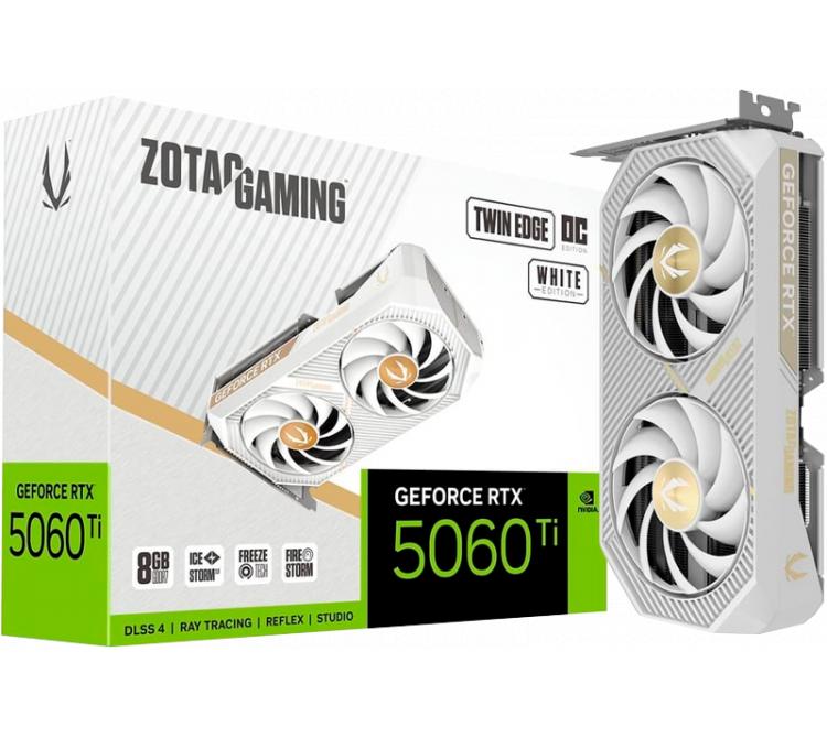 Placa de Video Zotac GeForce RTX 5060 Ti 8GB GDDR7 Twin Edge OC White Edition