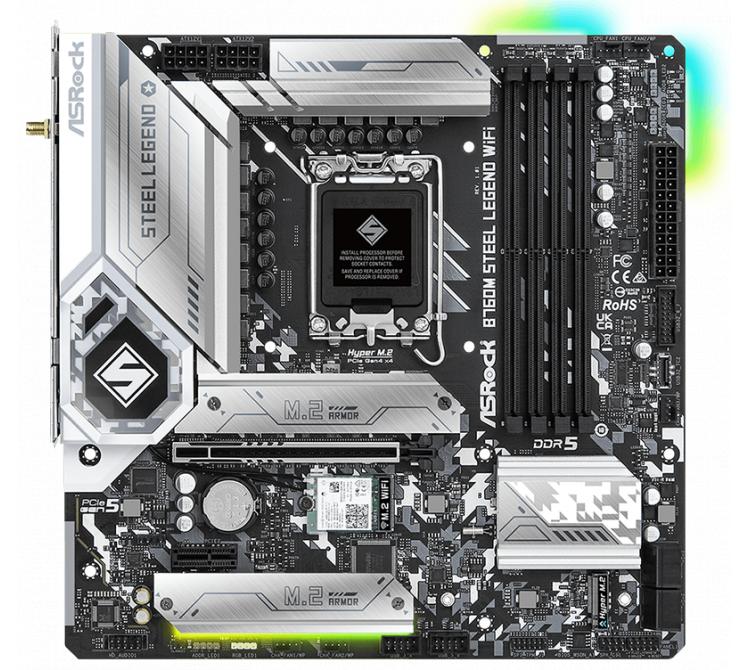 Mother Asrock B760M Steel Legend WIFI LGA1700 DDR5 White Box 90-MXBL70-A0UAYAZ