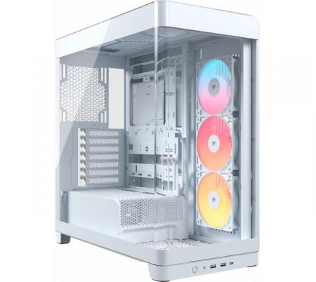 Gabinete Corsair Frame 4500X RS Glass White 3x120mm ARGB Panoramic Curved Glass