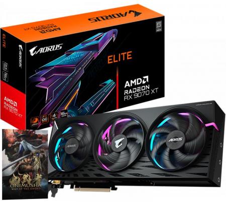Placa de Video Gigabyte Radeon RX 9070 XT 16GB GDDR6 AORUS ELITE