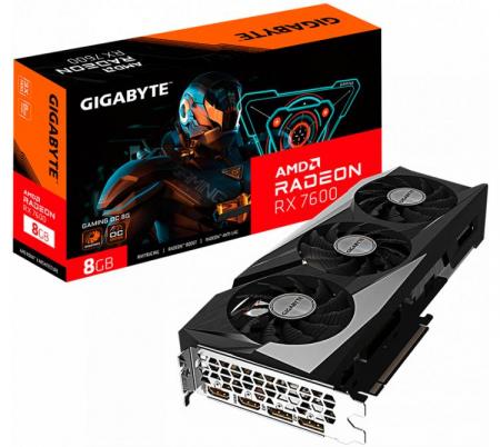 Placa de Video Gigabyte Radeon RX 7600 8GB GDDR6 Gaming OC