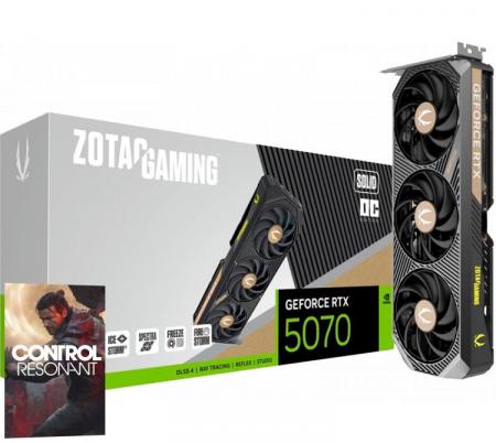 Placa de Video Zotac GeForce RTX 5070 12GB GDDR7 Solid OC Core