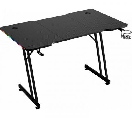 Escritorio Gamer XYZ ELITE Fibra de Carbono RGB Lighting 1200x600mm