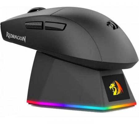 Mouse Redragon KING Ultra M999 Wireless 2.4Ghz Bluetooth 5.1 Black Base Recargable RGB 54gr