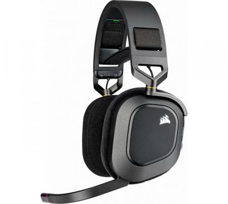 Auriculares Corsair HS80 Premium SlipStream Wireless 2.4Ghz Dolby Atmos Black RGB 20Hs - OUTLET