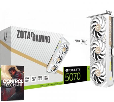 Placa de Video Zotac GeForce RTX 5070 12GB GDDR7 AMP White Edition