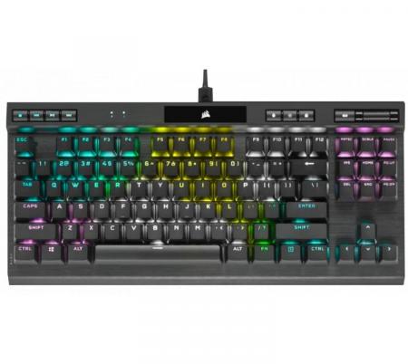 Teclado OptoMecanico Corsair K70 TKL Champion Series Switch Cherry OPX RAPIDFIRE Black RGB ICUE USB-C  - Usado en evento