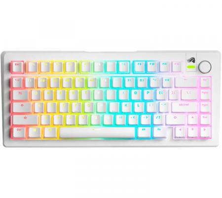 Teclado Mecanico Glorious GMMK3 75% RGB Switches FOX White - Usado en evento