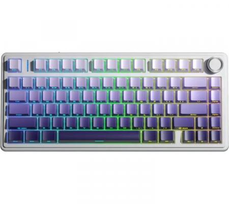 Teclado Mecanico Aula F75 Wireless 2.4Ghz Bluetooth Degrade Purple RGB USB-C