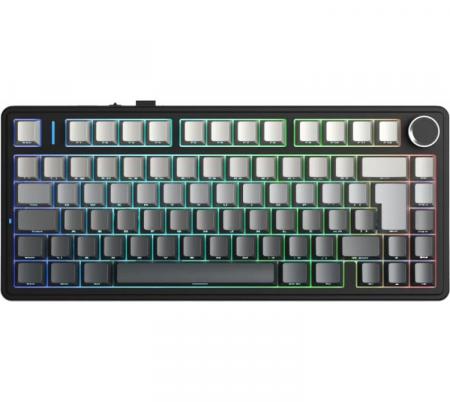 Teclado Mecanico Aula F75 Wireless 2.4Ghz Bluetooth Degrade Black RGB USB-C