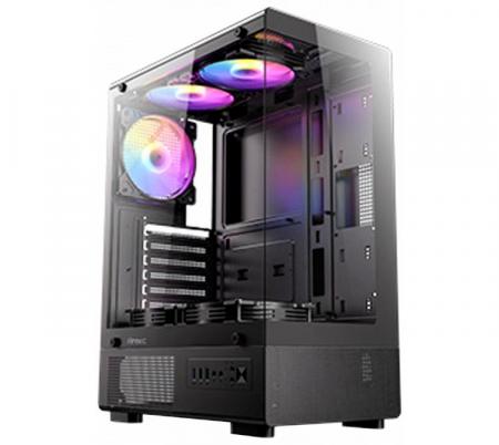 Gabinete Antec VCX200 ELITE RGB Black Mesh 4x120mm RGB Fixed Fans Vidrio Templado - OUTLET