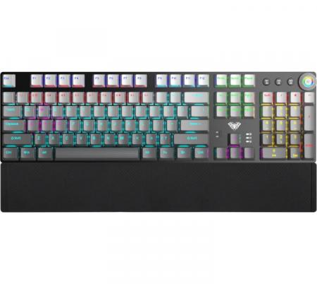 Teclado Mecanico Aula F2088 Air Wireless 2.4Ghz Bluetooth Gray RGB USB-C